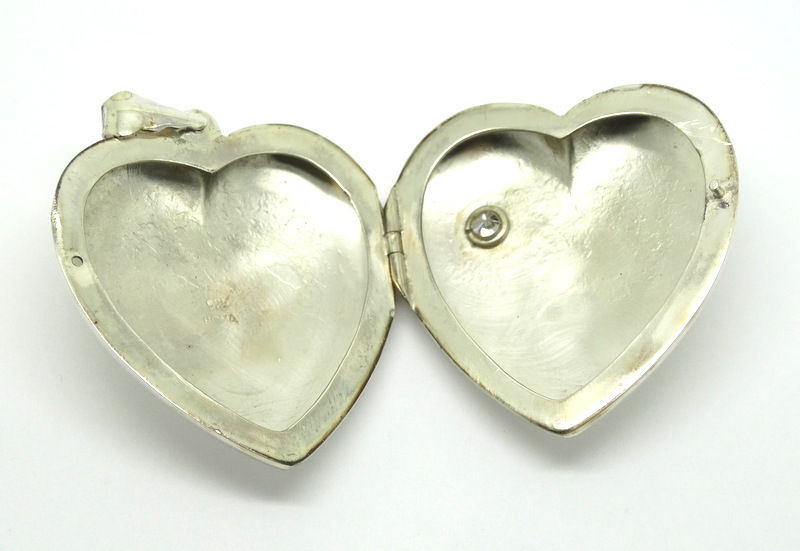 Thumbnail: HUGE Vintage BOMA Heart Locket 925 Silver Pendant
