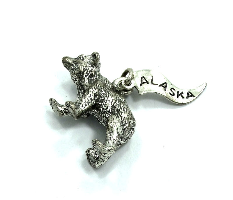 Thumbnail: ALASKA Bear Charm Juan Pedro Garcia NAVAJO Sterling Silver Pendant
