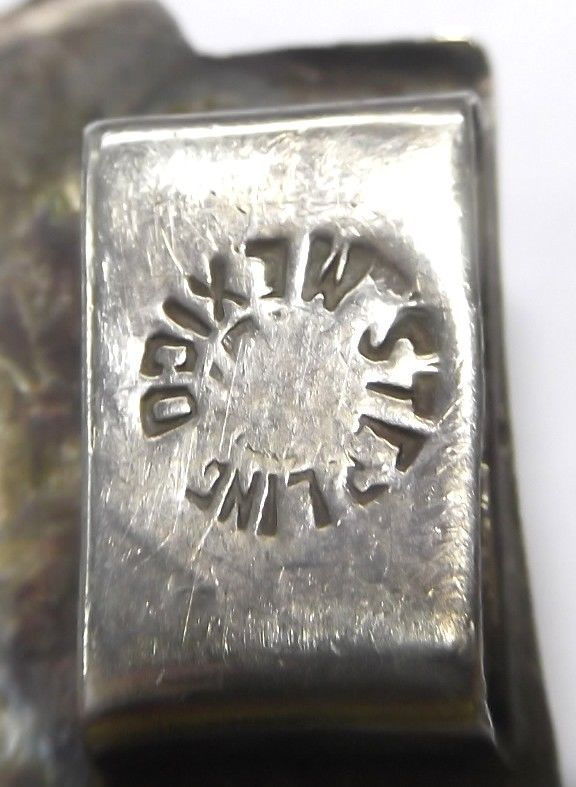 Thumbnail: Green Onyx MAYAN TRIBAL MASK Vintage Mexican Sterling Silver Bracelet