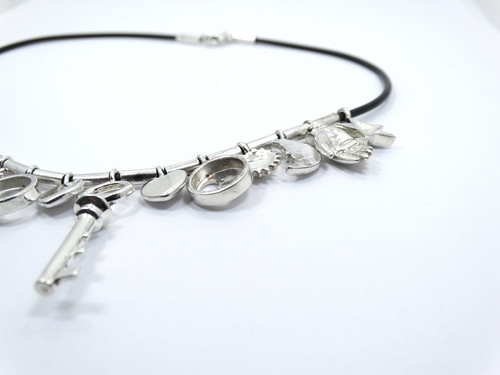 SERGIO BUSTAMANTE GA39 925 Silver KEY SUN MOON STAR HAND HEART