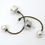 Thumbnail: BOLD RARE LANVIN Paris Huge CZ Stud Faux PEARL Crescent Hoop Dangle Earrings