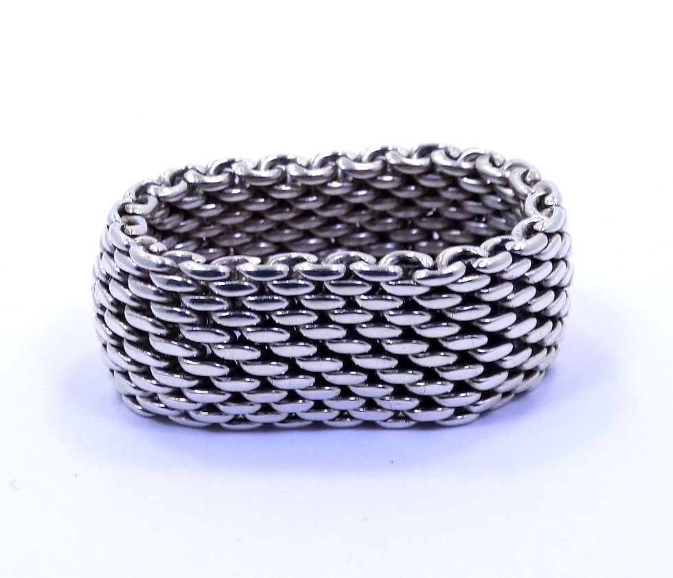 Thumbnail: Classic TIFFANY & CO SOMERSET 10mm Sterling Silver MESH Band 7.5
