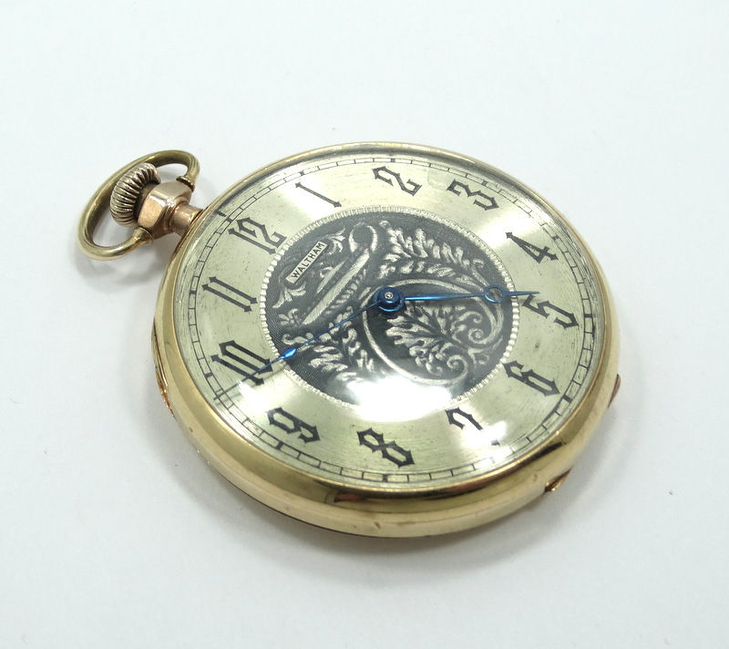 Thumbnail: Antique Art Deco WALTHAM A.W.W.CO USA 15 Jewels Gold Filled Winding Pocket Watch