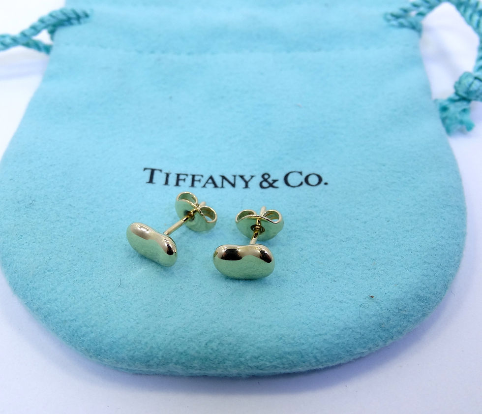 Thumbnail: Tiffany & Co ELSA PERETTI 9mm Kidney BEAN 18k Yellow Gold Stud Earrings
