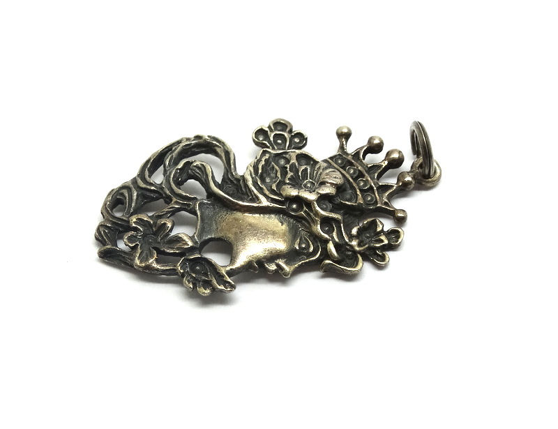Thumbnail: Vintage Art Nouveau Sterling Silver Lady Pendant