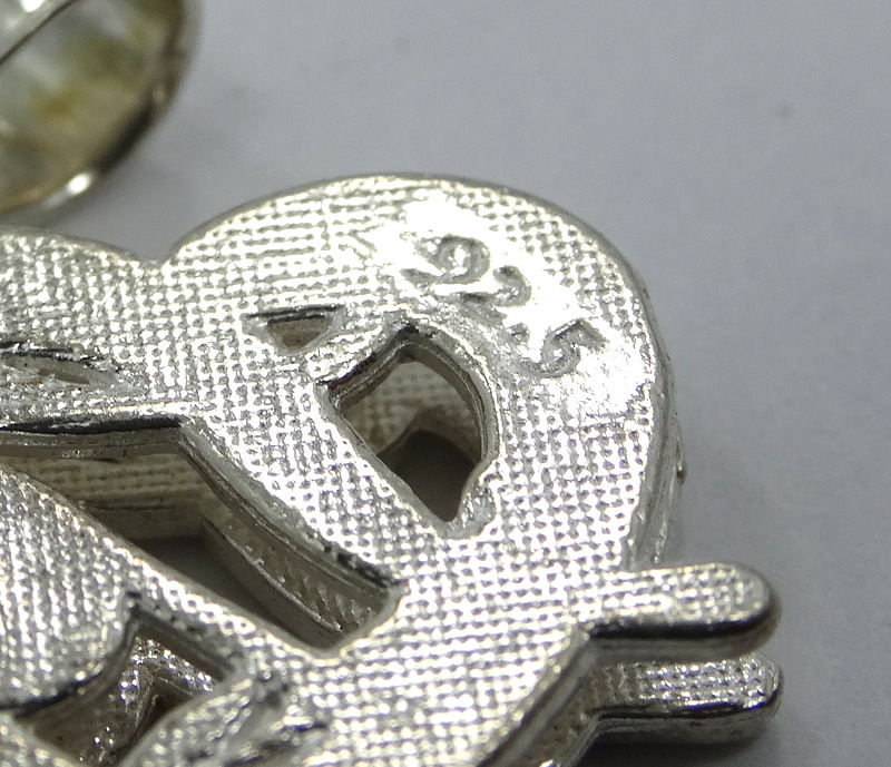 Thumbnail: REMINI USA Inter-Twined LOVE Double Heart Sterling Silver Pendant