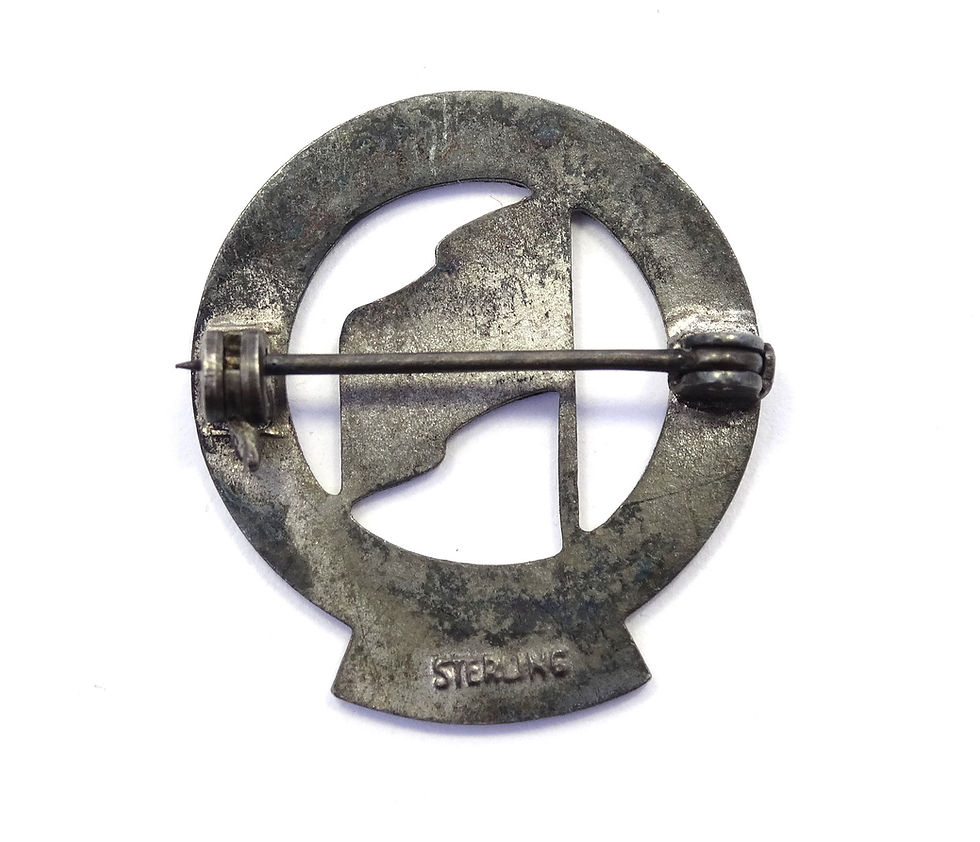 Thumbnail: Original WWII USA ODV HAWAII Oahu Defense Volunteer STERLING SILVER Pin Insignia