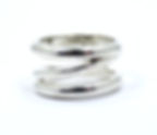 Thumbnail: Vintage TIFFANY & CO ITALY Diagonal Crossover 12mm WIDE Sterling Silver Band s.7