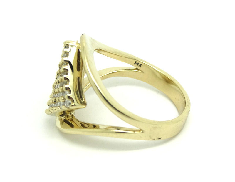 Thumbnail: Men's 1.5 Ct DIAMOND CLUSTER Split Band 14k Gold Ring s.11