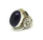 Thumbnail: Huge Vintage Cab Amethyst Sterling Silver Ring