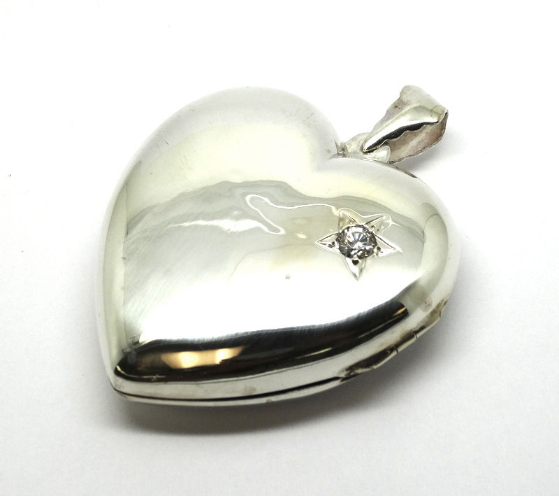 Thumbnail: HUGE Vintage BOMA Heart Locket 925 Silver Pendant