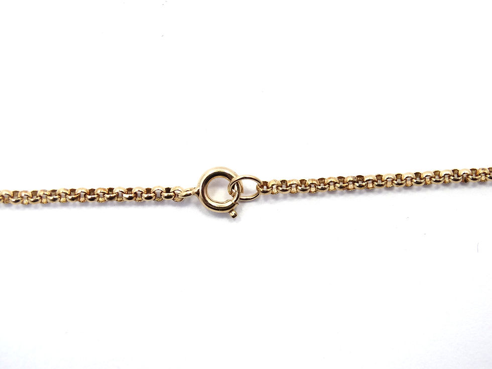 Thumbnail: Vintage VAN DELL 1/20 12k Gold Filled etched Leaves Oval MOP 16" Necklace