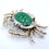 Thumbnail: 1940's Vintage CRAB Marbled Green LUCITE Sterling Silver Brooch Pin