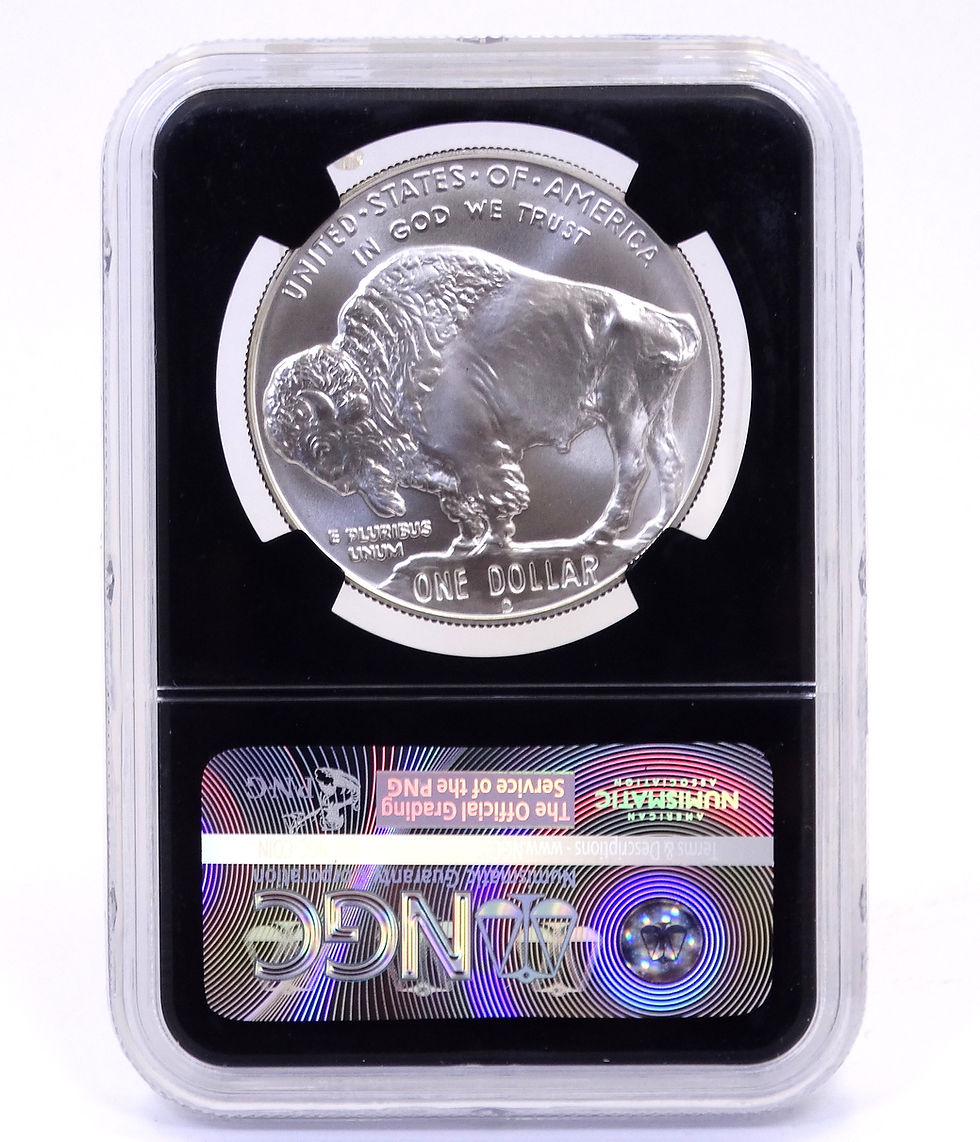 Thumbnail: NGC MS70 2001 D BUFFALO Indian Head Silver Dollar $1 Black Core