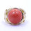 Thumbnail: Vintage ITALY Mediterranean Salmon Pink CORAL Cut Out Pierced 18K Gold Ring s.8