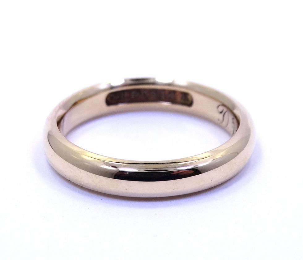 Thumbnail: Antique 1886 Victorian Era FH&Co 14K Gold 3.8mm Wedding Ring Band 8.5