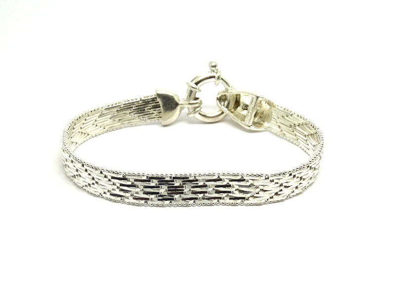 Thumbnail: Italy MILOR Lion Head Clasp Snake style Chain Bracelet