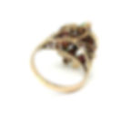 Thumbnail: Chinese Multi Color Marquise JADE Red Green Yellow JADEITE 14k Gold Ring 6.25