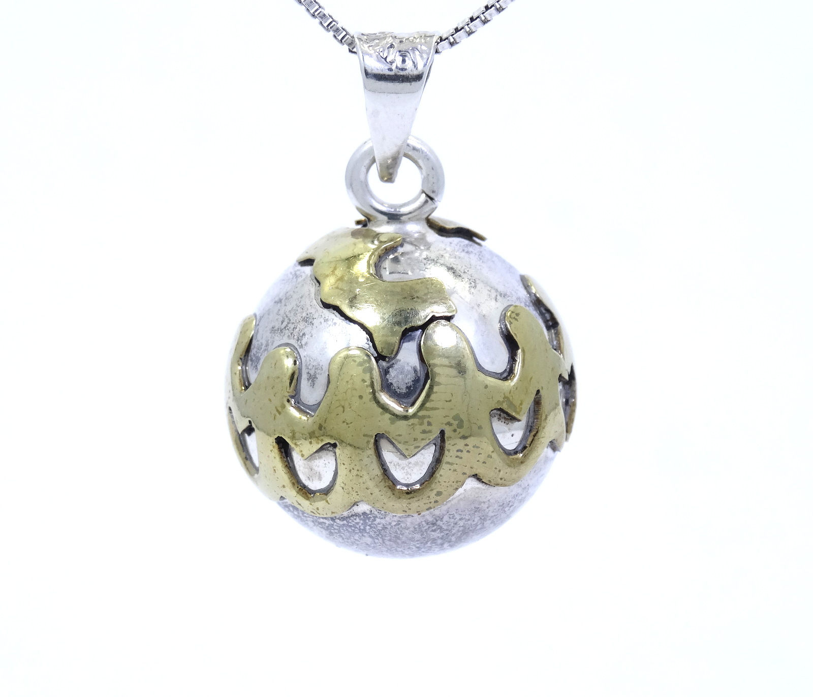 Mexico HOLDING HANDS Around the WORLD UNITY Sterling Silver Laton CHIMES Pendant