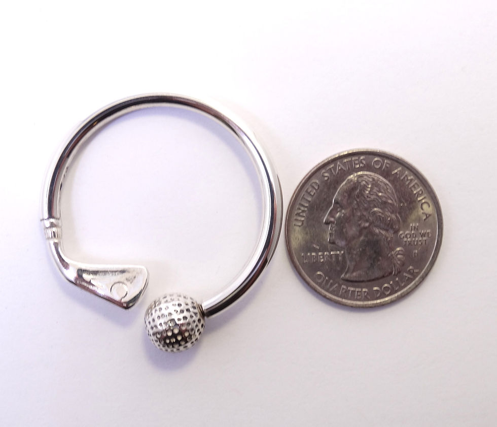 Thumbnail: Tiffany & Co Vintage GOLF CLUB BALL Sterling Silver 35mm Key Chain Ring