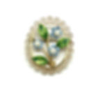 Thumbnail: Art Nouveau Gold Filled Enamel Pearl Floral Pin
