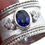 Thumbnail: Elegant Quality SAPPHIRE & DIAMOND Sterling Silver WIDE Milgrain Cord Ring 8-1/4