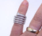 Thumbnail: Gucci CHIODO 5 Row COIL Wrap DIAMOND 18K White Gold NAIL HEAD Band Ring