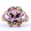 Thumbnail: COLEMAN CO 3 Pink CZ 10K BLACK HILLS GOLD Grapes & Leaves Ring s.9