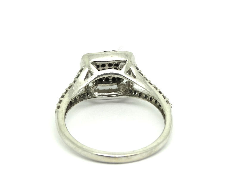 Thumbnail: GCA 1CT Black & White DIAMOND 10K Gold Cluster MODERN Cocktail Ring