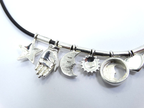 SERGIO BUSTAMANTE GA39 925 Silver KEY SUN MOON STAR HAND HEART