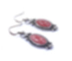 Thumbnail: MARIA ORTIZ Navajo Pink Rhodochrosite Oval Stone Sterling Silver Dangle Earrings