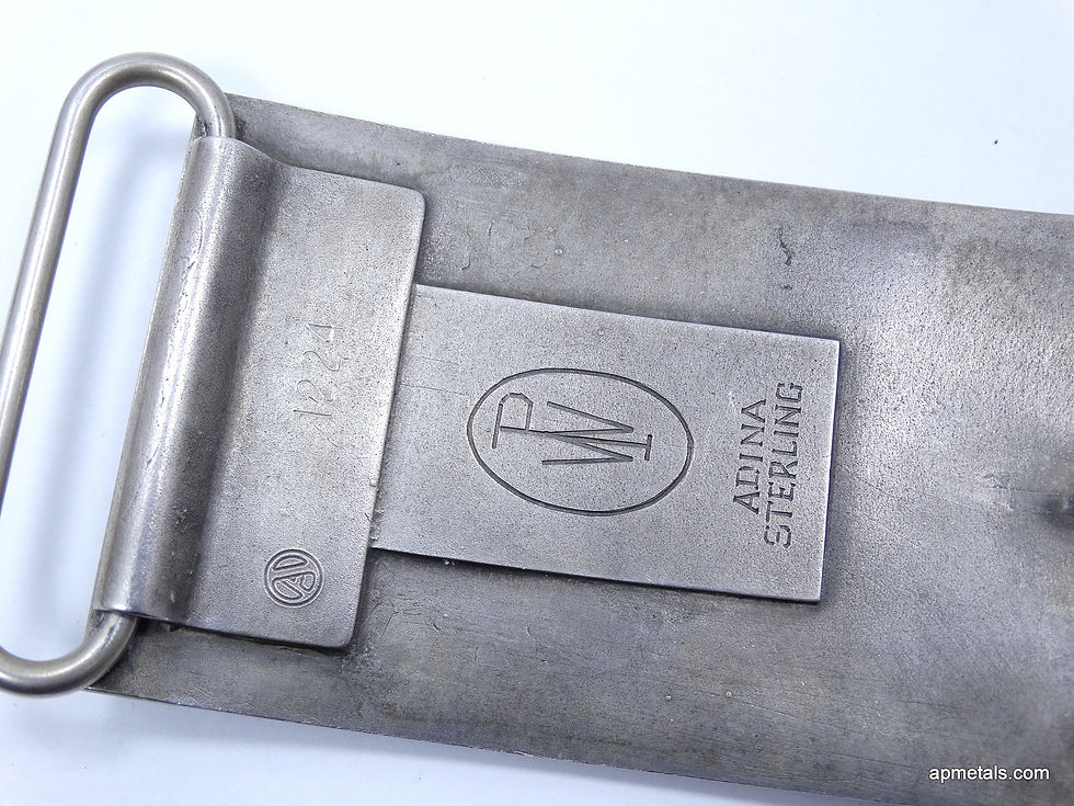 Thumbnail: Vintage Heavy WINCHESTER Repeating Arms ADINA Sterling Silver Belt Buckle