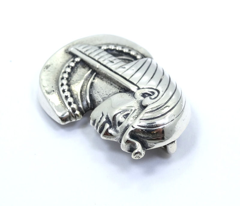 Thumbnail: RARE Vintage KALI Egyptian Revival Pharaoh Warrior Sterling Silver Pendant