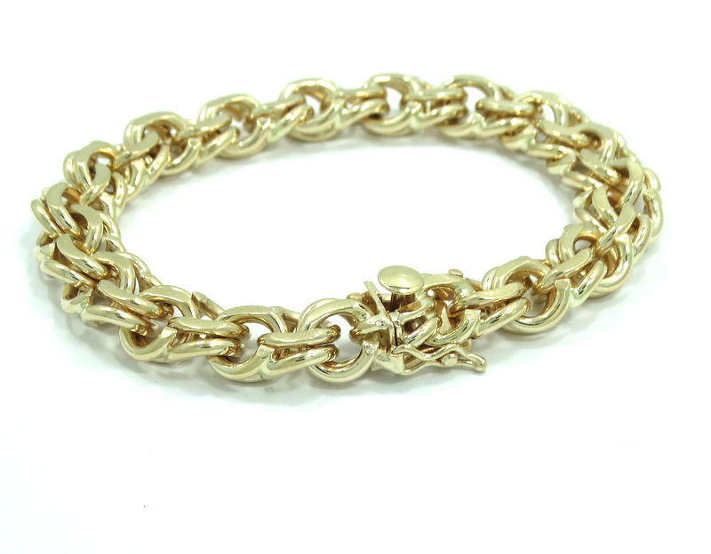 Thumbnail: Vintage TIFFANY & CO 14K Yellow Gold for Charms HEAVY 50 gr Double Link Bracelet