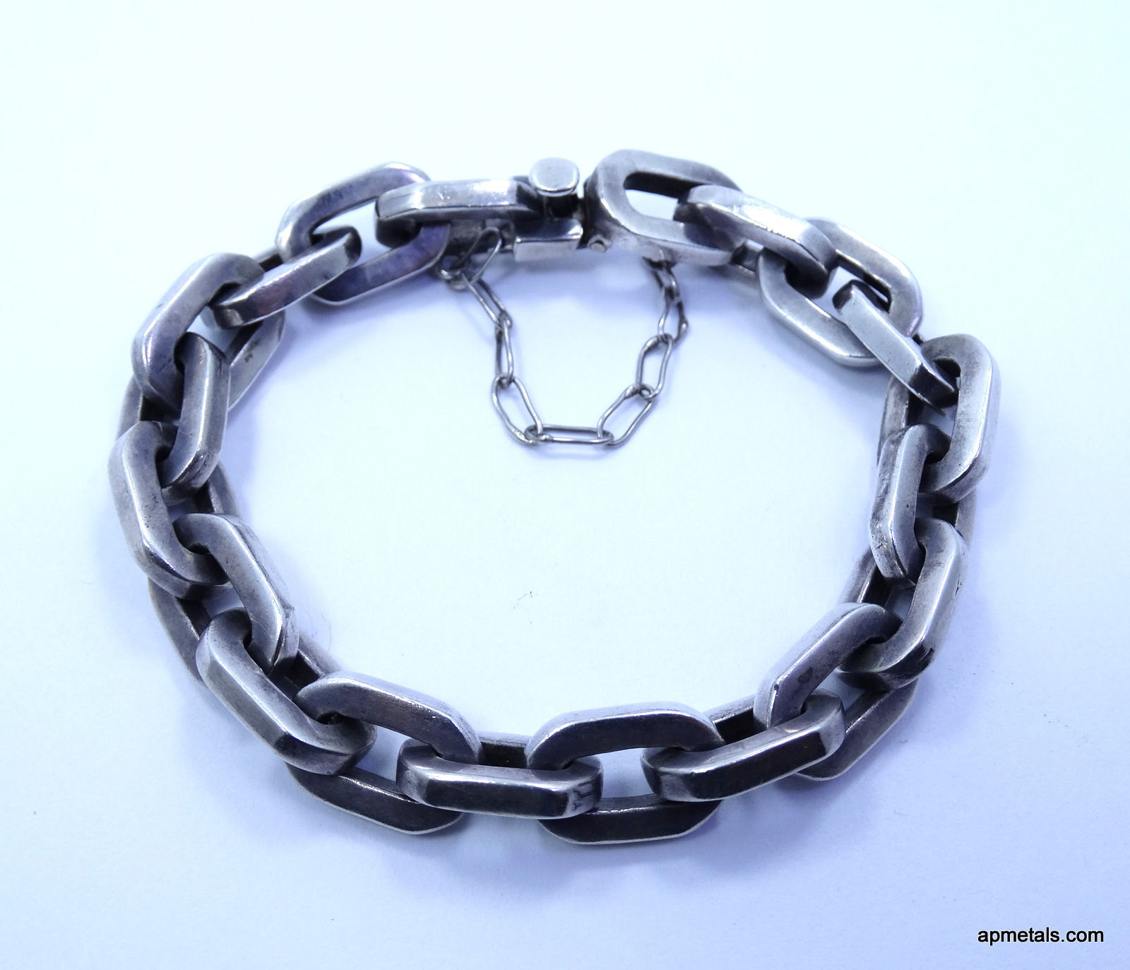 Vintage 1940s Mid-Century HEAVY Mexico EDL Sterling Modern Anchor Bracelet