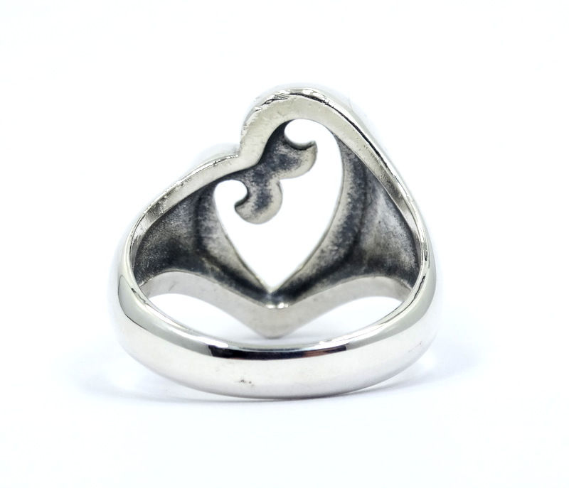 Thumbnail: Retired JAMES AVERY MOTHER & CHILD Scroll HEART 925 Sterling Silver Ring