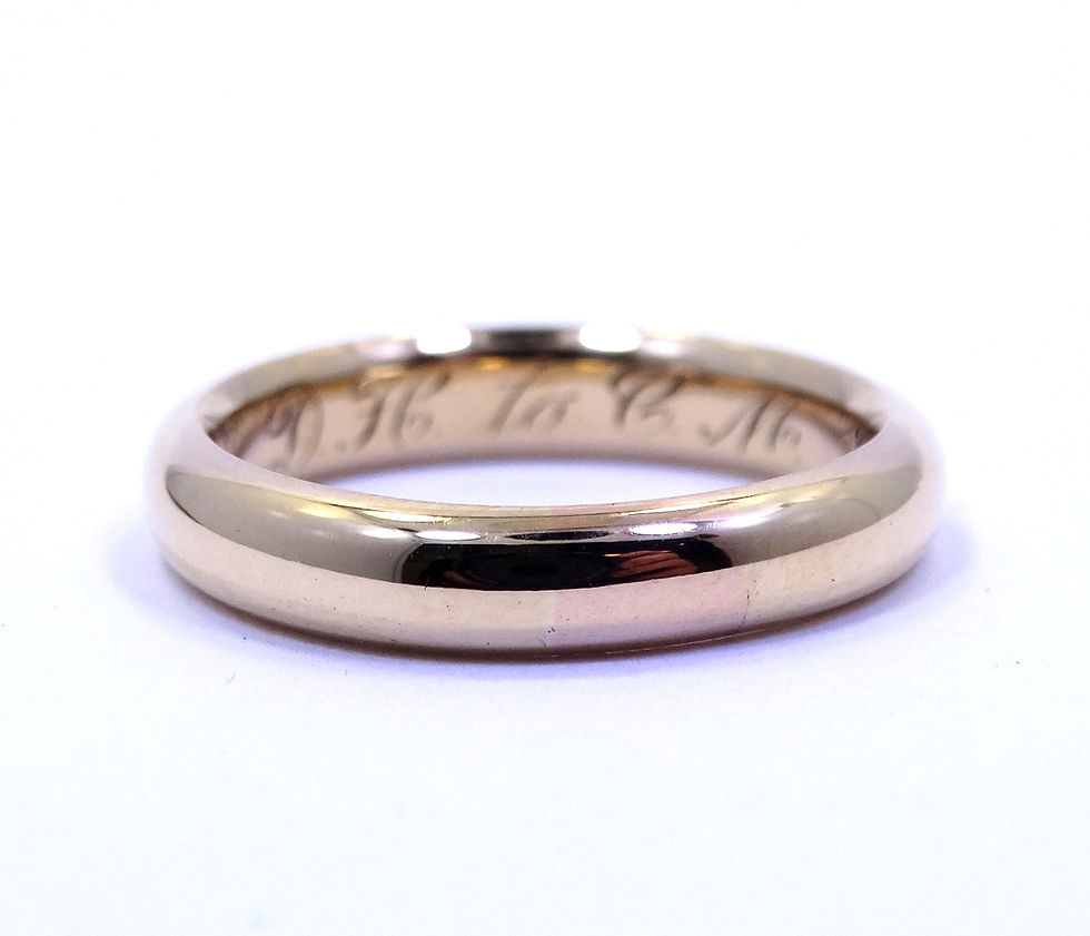 Thumbnail: Antique 1886 Victorian Era FH&Co 14K Gold 3.8mm Wedding Ring Band 8.5