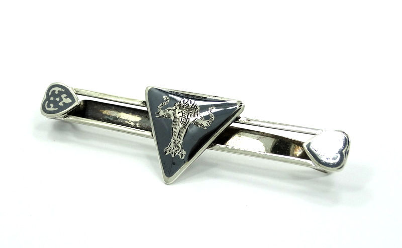 Thumbnail: SIAM Thailand NIELLO ELEPHANT in Triangle Sterling Silver Tie Clip