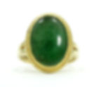 Thumbnail: Vintage Chinese Translucent GREEN JADEITE 18k Yellow Gold Ring s.7