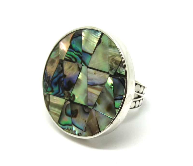 Thumbnail: AF Design Statement ABALONE Circle 925 Silver Ring