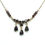 Thumbnail: Vintage Bohemian Red GARNET Gold Toned 925 Sterling Silver LAVALIER Necklace