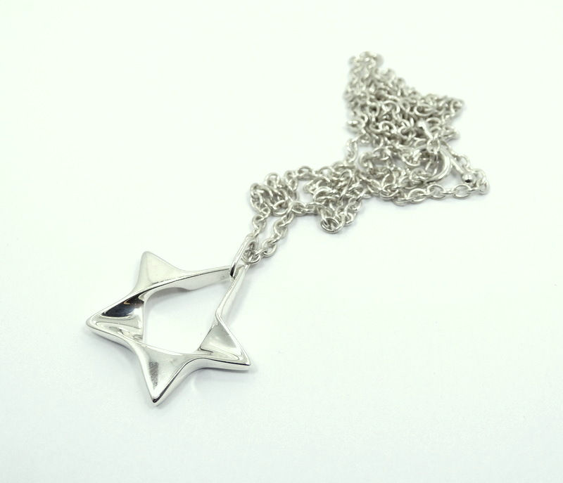 Thumbnail: GEORG JENSEN Denmark Modernist STAR Pendant #178 925S Silver Toggle Necklace