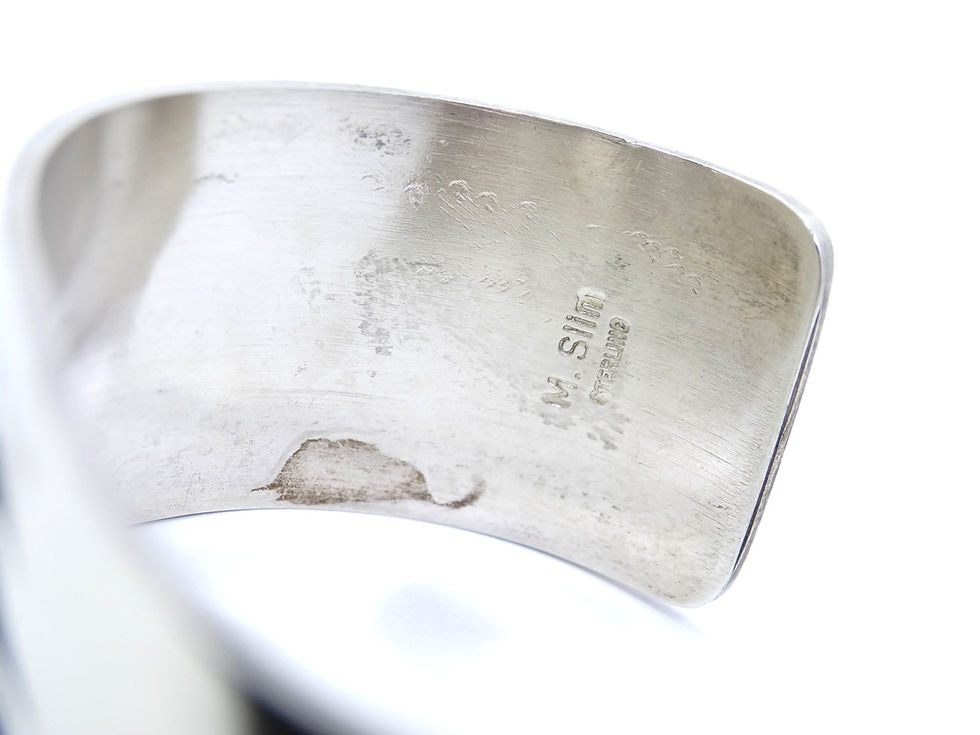 Thumbnail: M. SLIM Native American NAVAJO BEAR CLAW Sterling Silver Cuff Bangle Bracelet