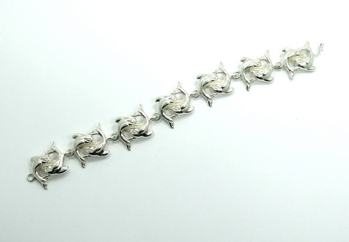 Vintage TAXCO Mexico D'MOLINA TM-90 DOUBLE DOLPHIN Sterling Silver