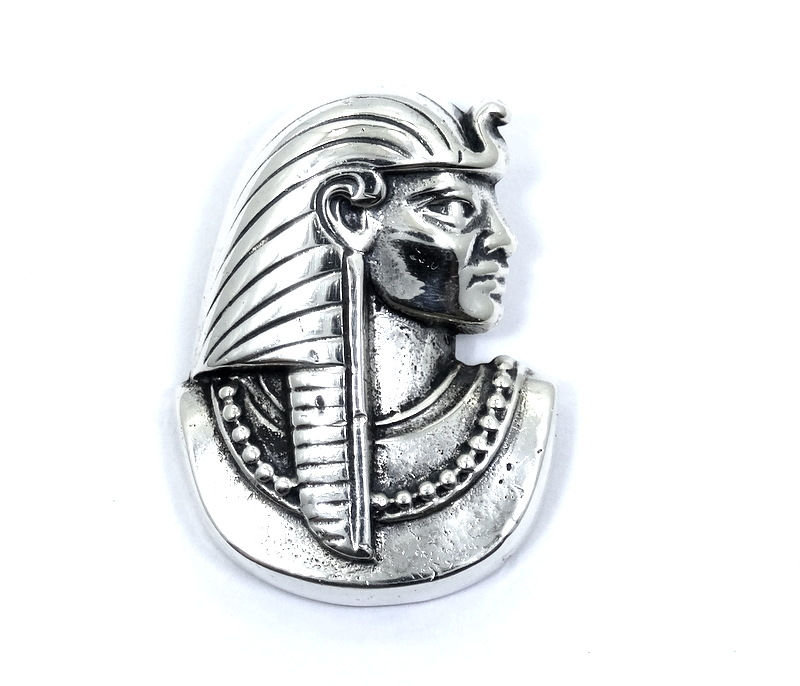 Thumbnail: RARE Vintage KALI Egyptian Revival Pharaoh Warrior Sterling Silver Pendant
