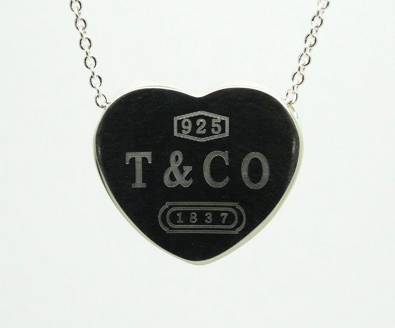 Thumbnail: 1837 T&Co 925 Silver CONCAVE Heart Slide Tiffany&Co Necklace