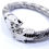 Thumbnail: PANTHER Head ITALY 925 Sterling Silver Bypass Twisted Popcorn Bangle Bracelet