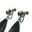 Thumbnail: Vintage 1950's Hawaiian Modernist BLACK CORAL 925 Silver Non-pierced Earrings