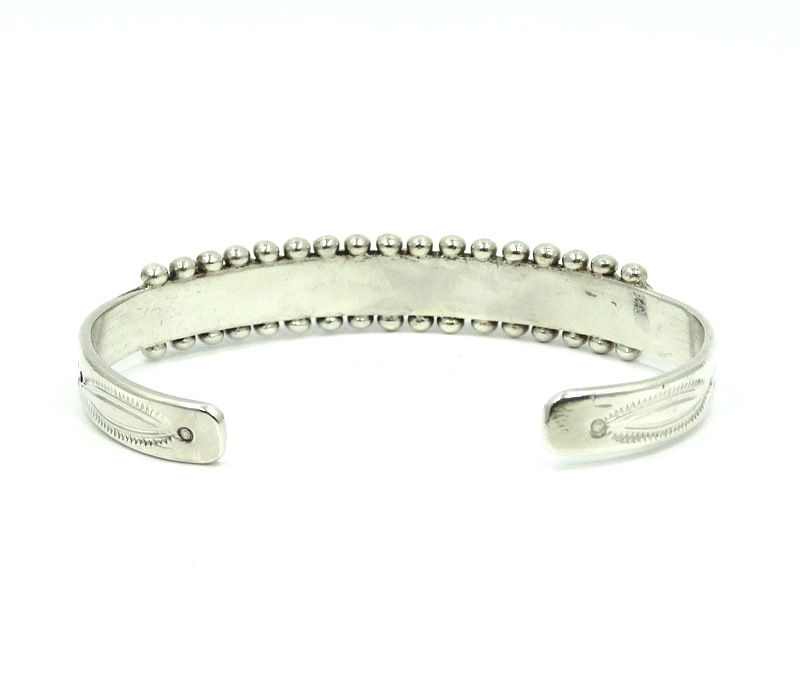 Thumbnail: Old Pawn Vintage ZUNI Native American Sterling Silver Blue Turquoise Cuff Bangle