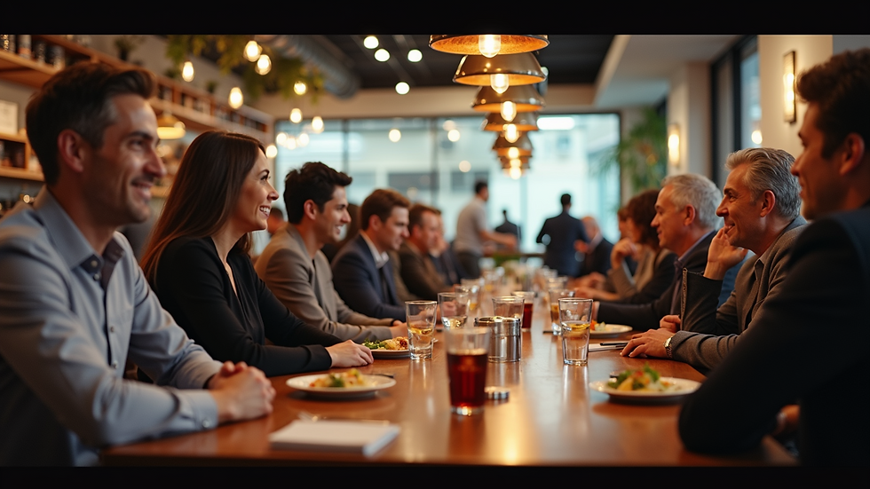 Eye-level view of a thriving restaurant filled with satisfied customers
